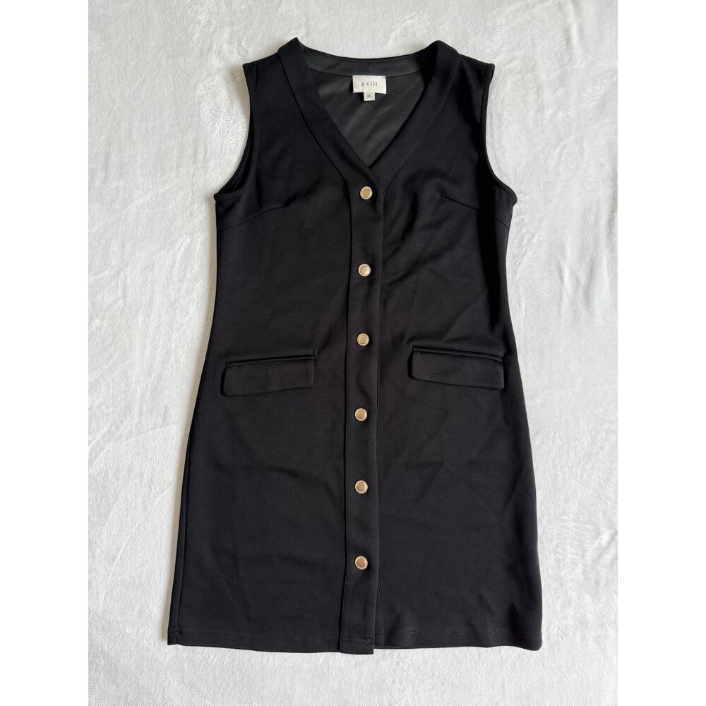 P Cill Isabel Classic Timeless Professional Cocktail Black Tuxedo Dress Size Med
